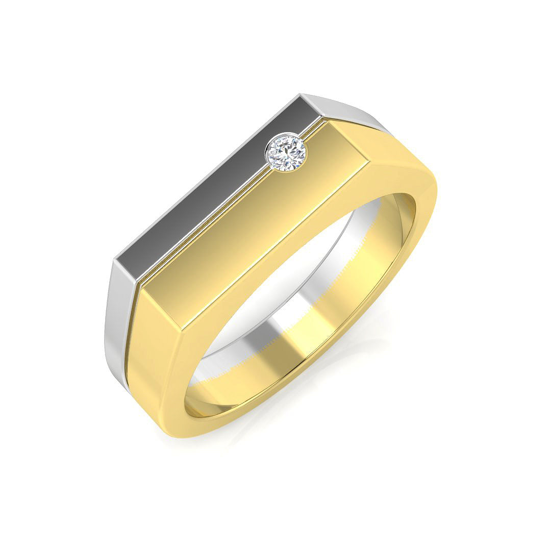 Signet Diamond Ring 0.06ct – SR1524 – 18k Two Tone Gold