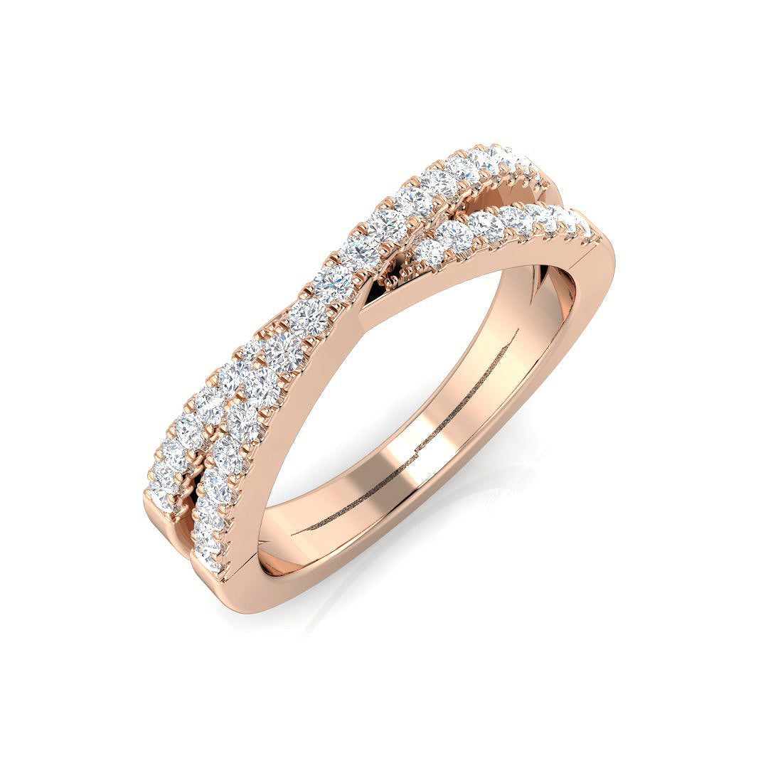 Pave Diamond Ring 0.1ct–0.3ct – SR1347 – 18k Rose Gold