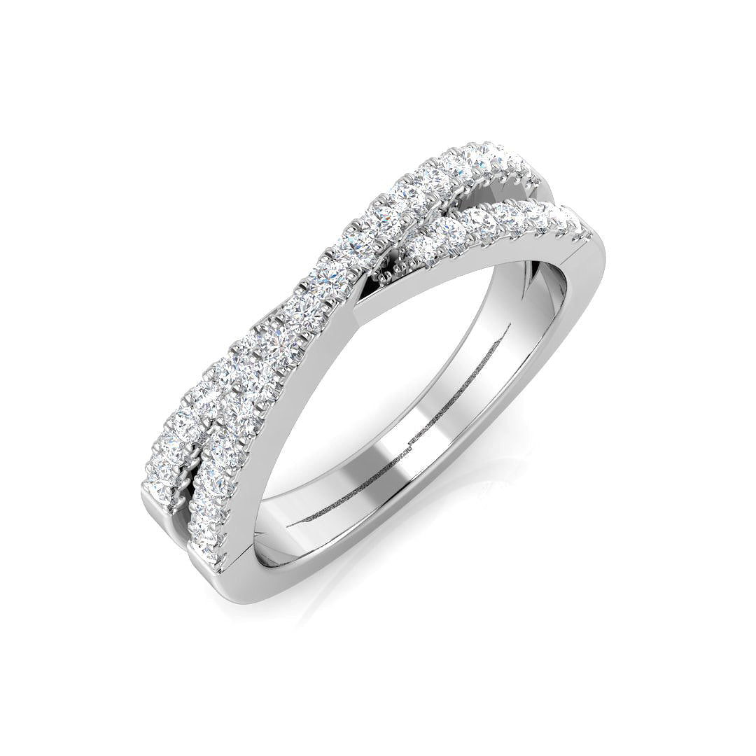 Pave Diamond Ring 0.1ct–0.3ct – SR1347 – 18k White Gold