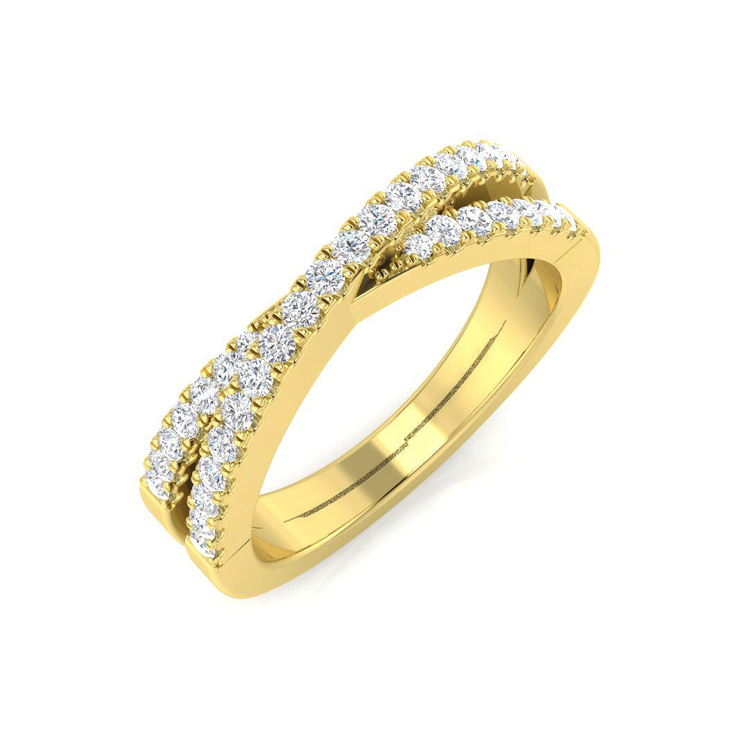 Pave Diamond Ring 0.1ct–0.3ct – SR1347 – 18k Yellow Gold