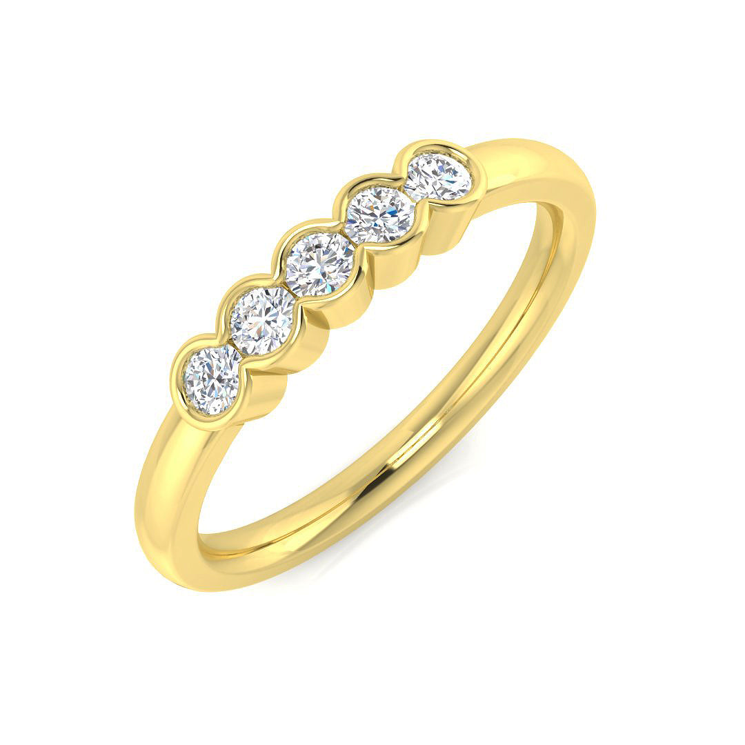 Five Stone Diamond Ring 0.2ct–1.26ct – SR1817 – 18k Yellow Gold