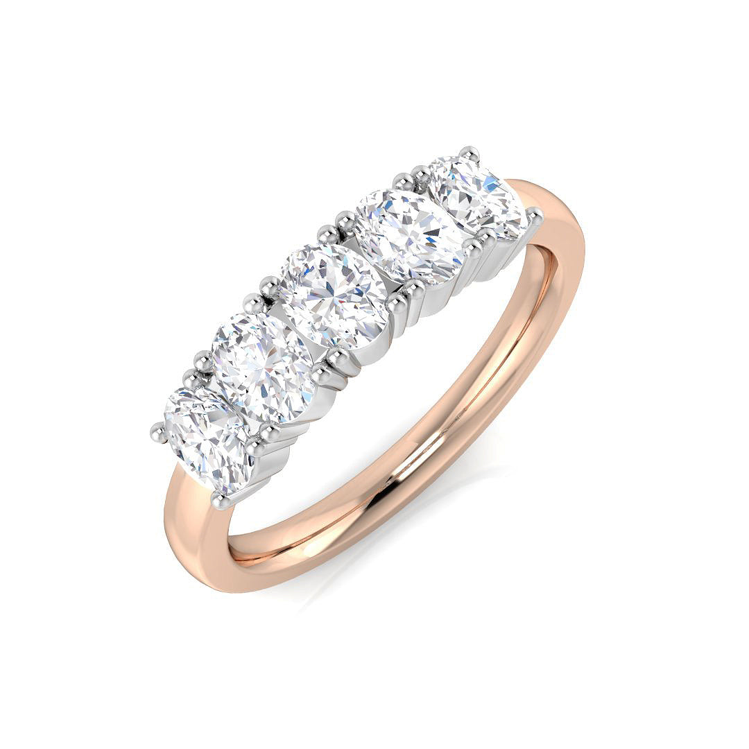 Five Stone Diamond Ring 1.01ct–1.38ct – SR1862 – 18k Rose Gold