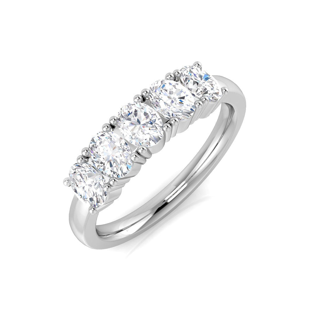 Five Stone Diamond Ring 1.01ct–1.38ct – SR1862 – 18k White Gold