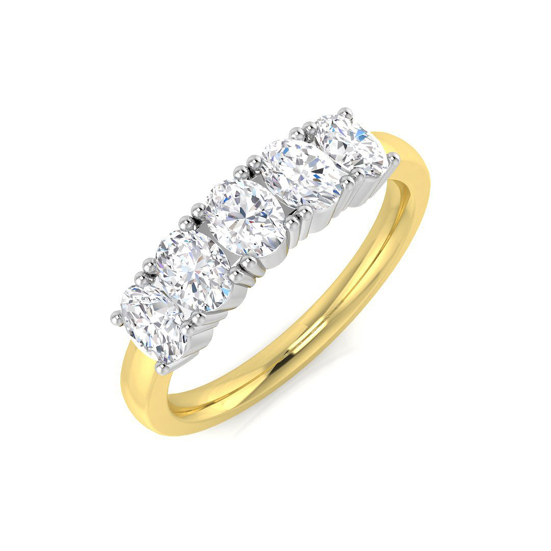 Five Stone Diamond Ring 1.01ct–1.38ct – SR1862 – 18k Yellow Gold