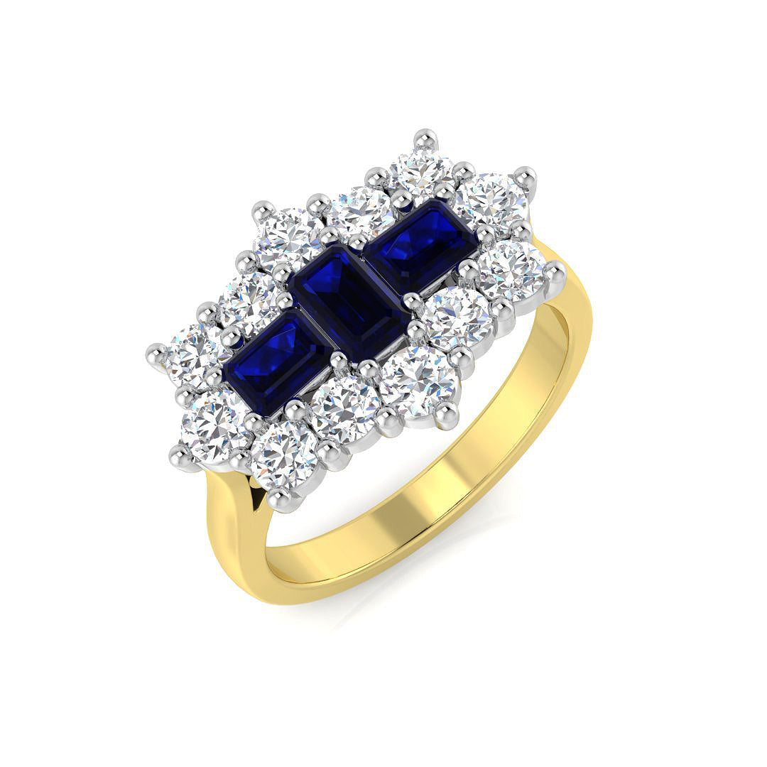 Boat Diamond Ring 2.08ct–2.35ct – SR1877~BS – 18k Yellow Gold