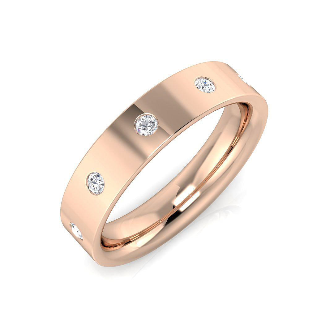Half Eternity Diamond Ring 0.1ct–0.34ct – SR1893 – 18k Rose Gold