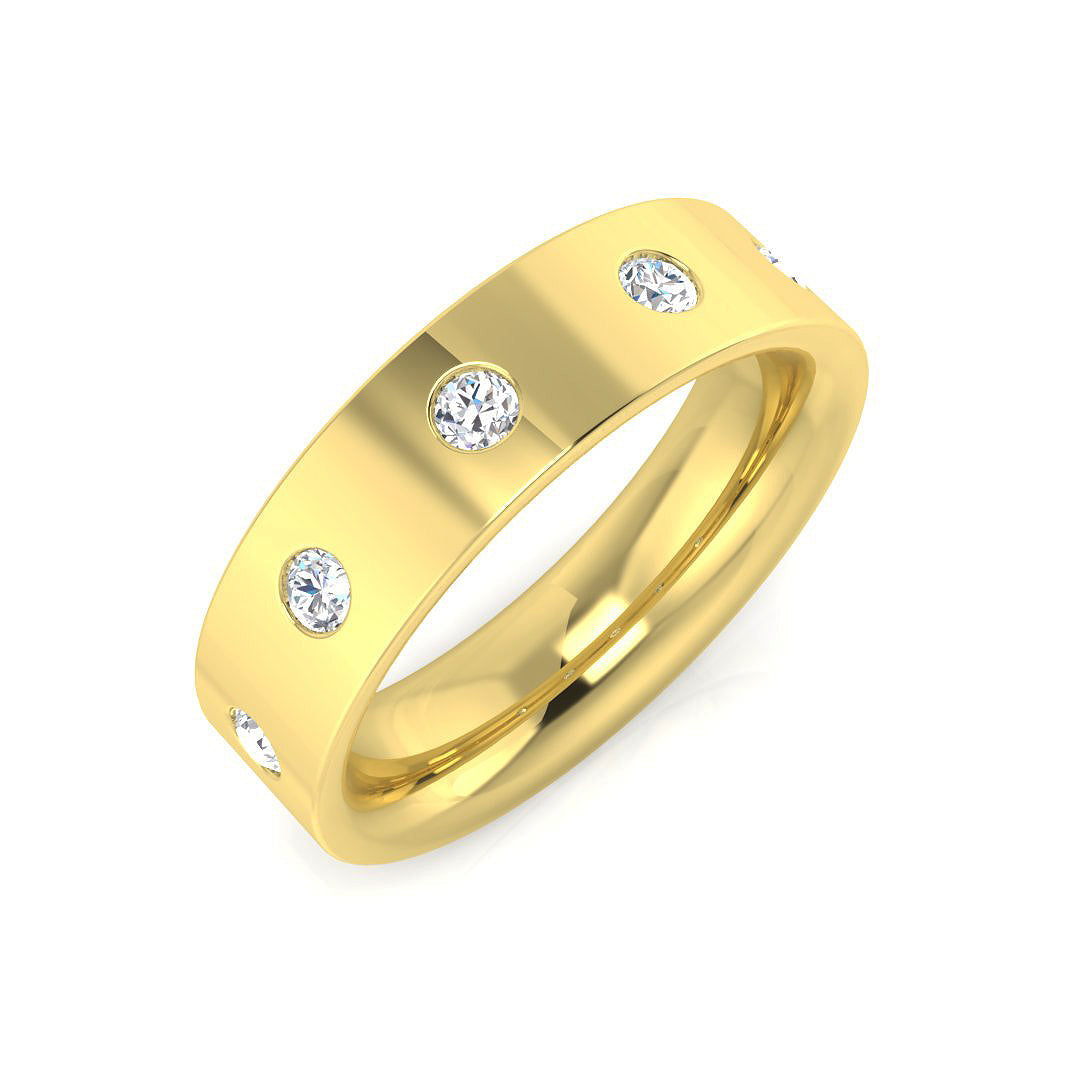 Half Eternity Diamond Ring 0.1ct–0.34ct – SR1893 – 18k Yellow Gold