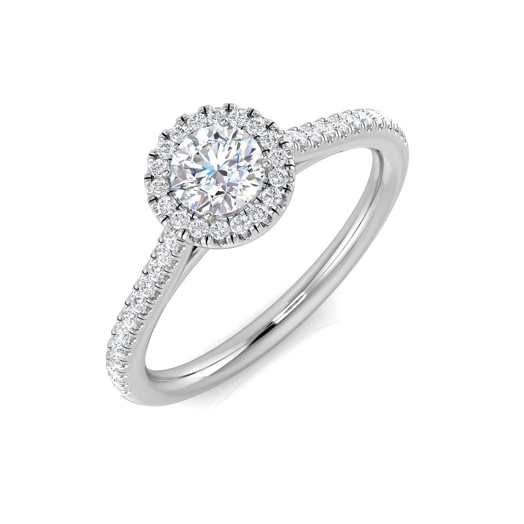 Halo Diamond Ring 0.25ct–2.74ct – SR195 – Platinum