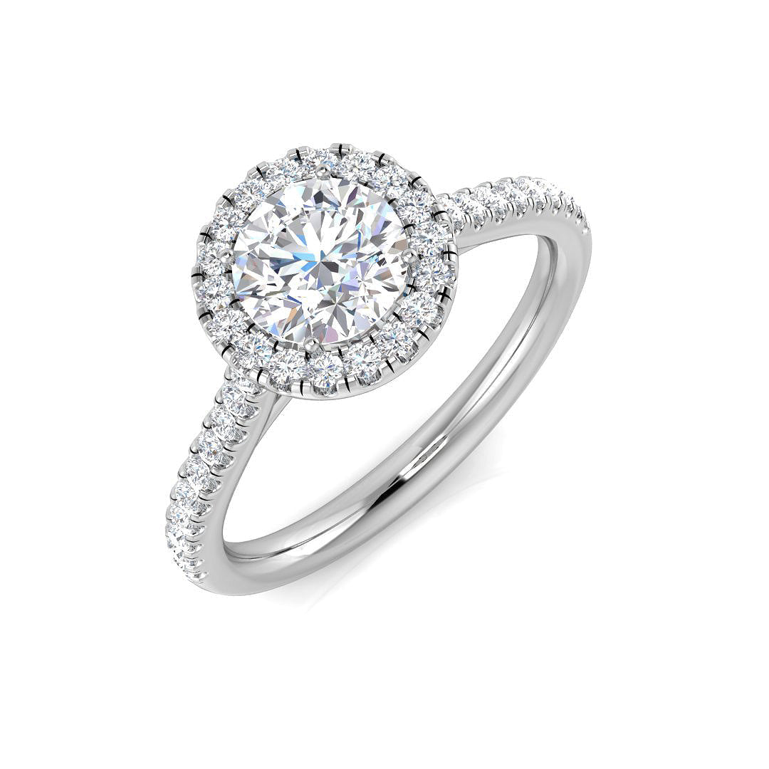 Halo Diamond Ring 0.25ct–2.74ct – SR195 – Platinum