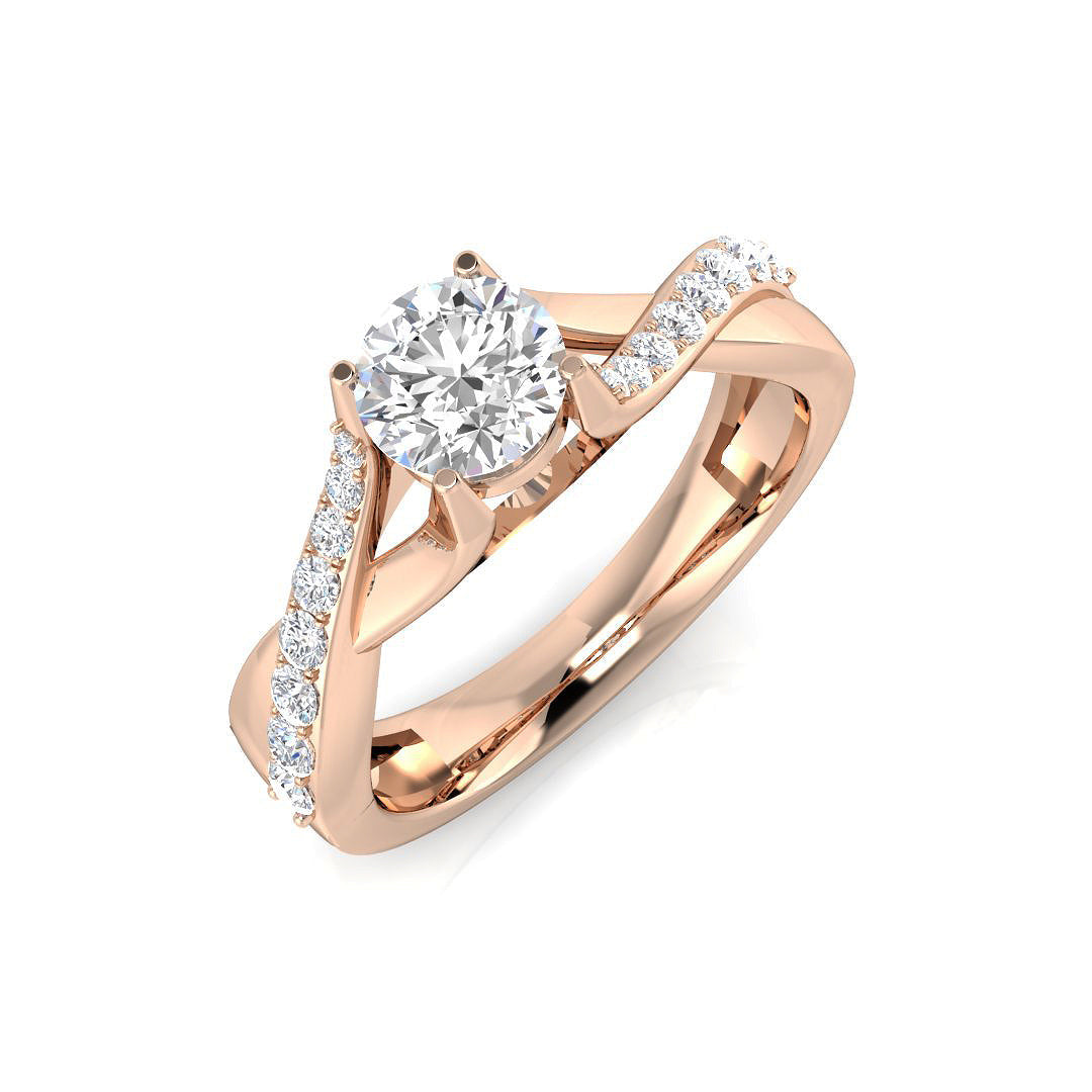 Engagement Diamond Ring 0.55ct–0.61ct – SR2002 – 18k Rose Gold