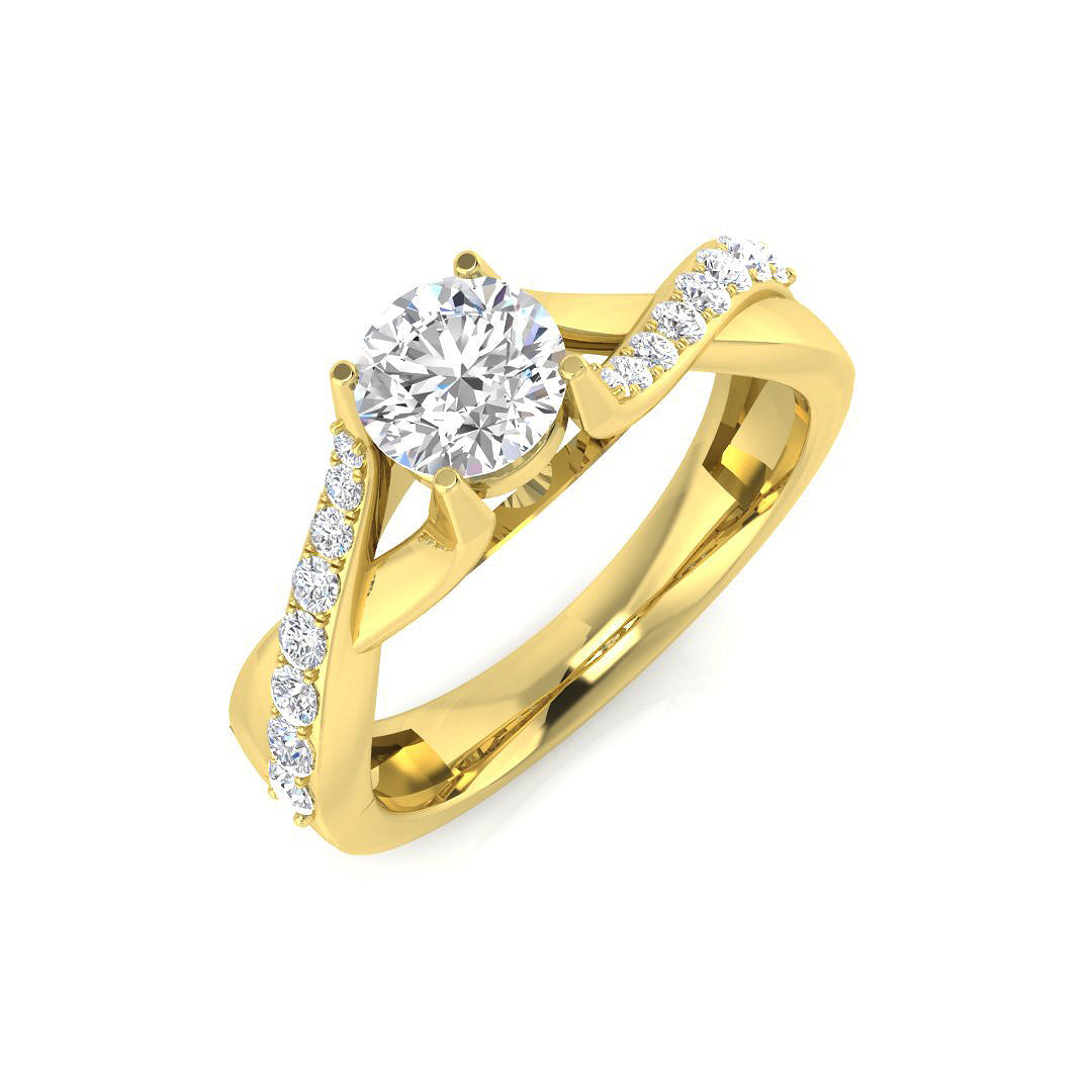 Engagement Diamond Ring 0.55ct–0.61ct – SR2002 – 18k Yellow Gold