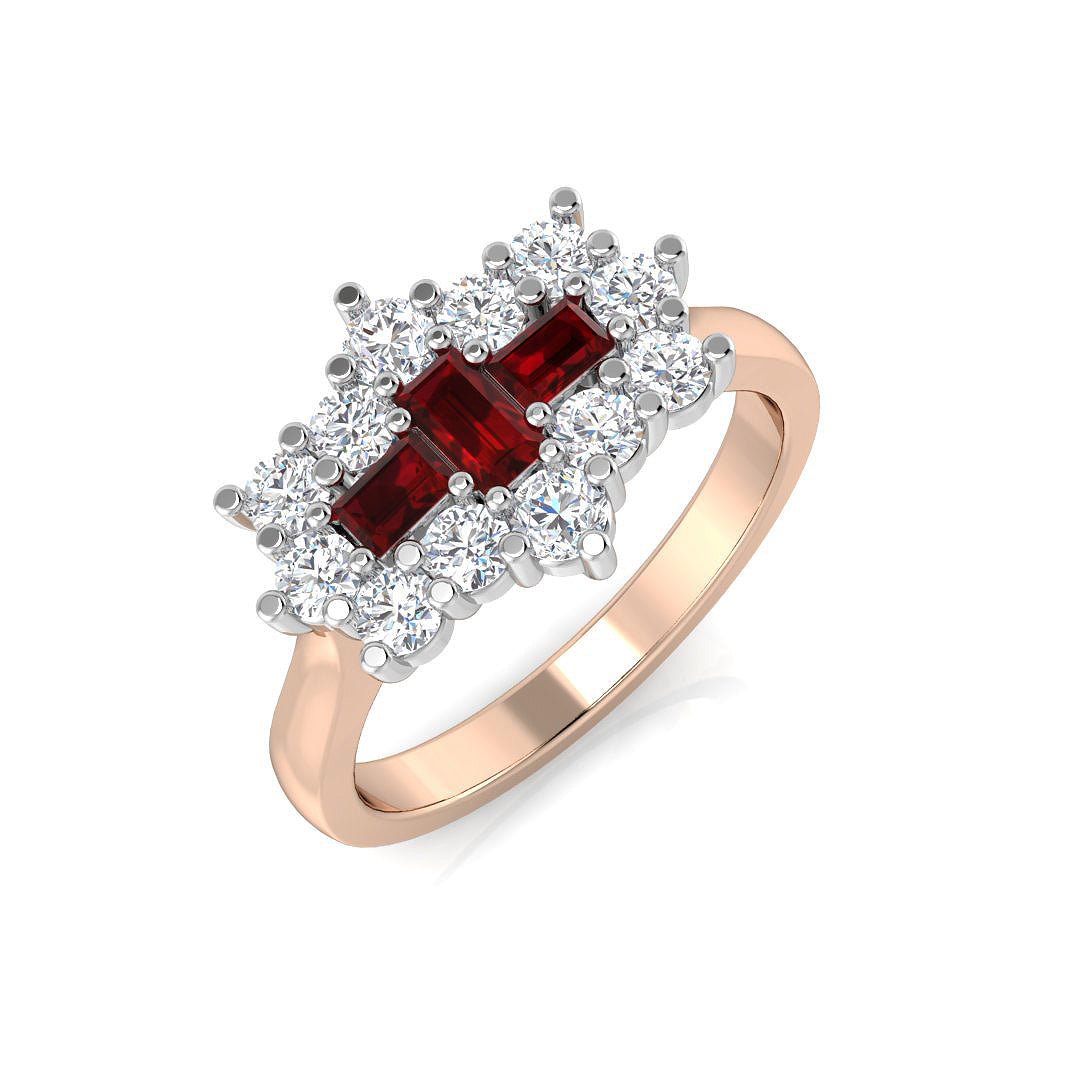 Boat Diamond Ring 1.04ct – SR2066~RY – 18k Rose Gold