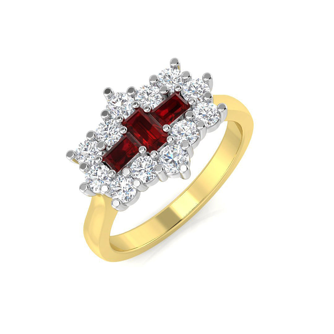Boat Diamond Ring 1.04ct – SR2066~RY – 18k Yellow Gold