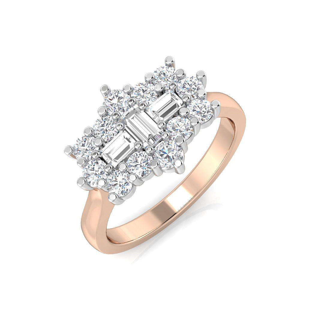 Boat Diamond Ring 0.92ct – SR2066 – 18k Rose Gold