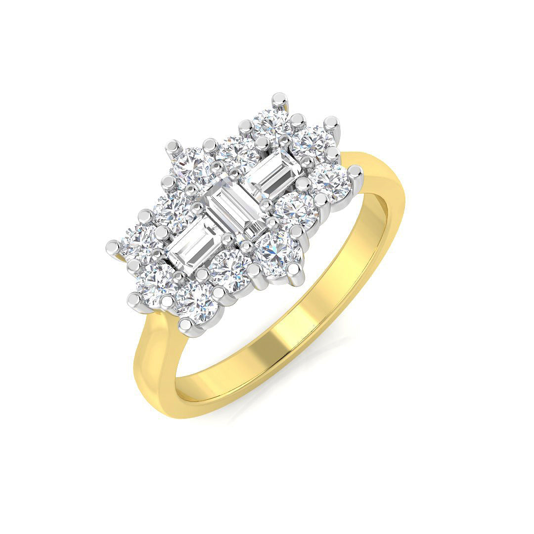 Boat Diamond Ring 0.92ct – SR2066 – 18k Yellow Gold