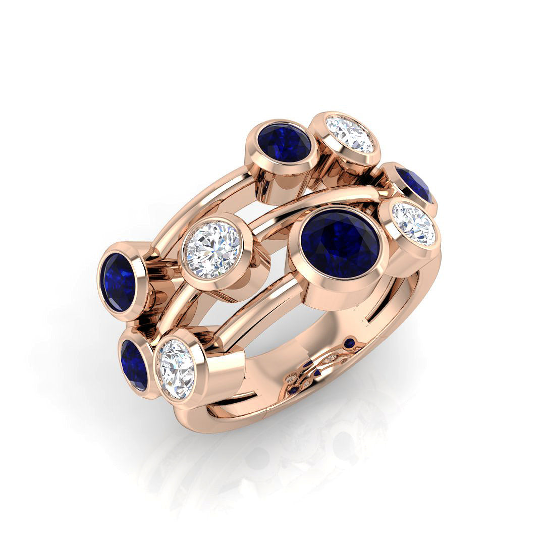 Bubble Diamond Ring 0.73ct–2.7ct – SR839~BS – 18k Rose Gold