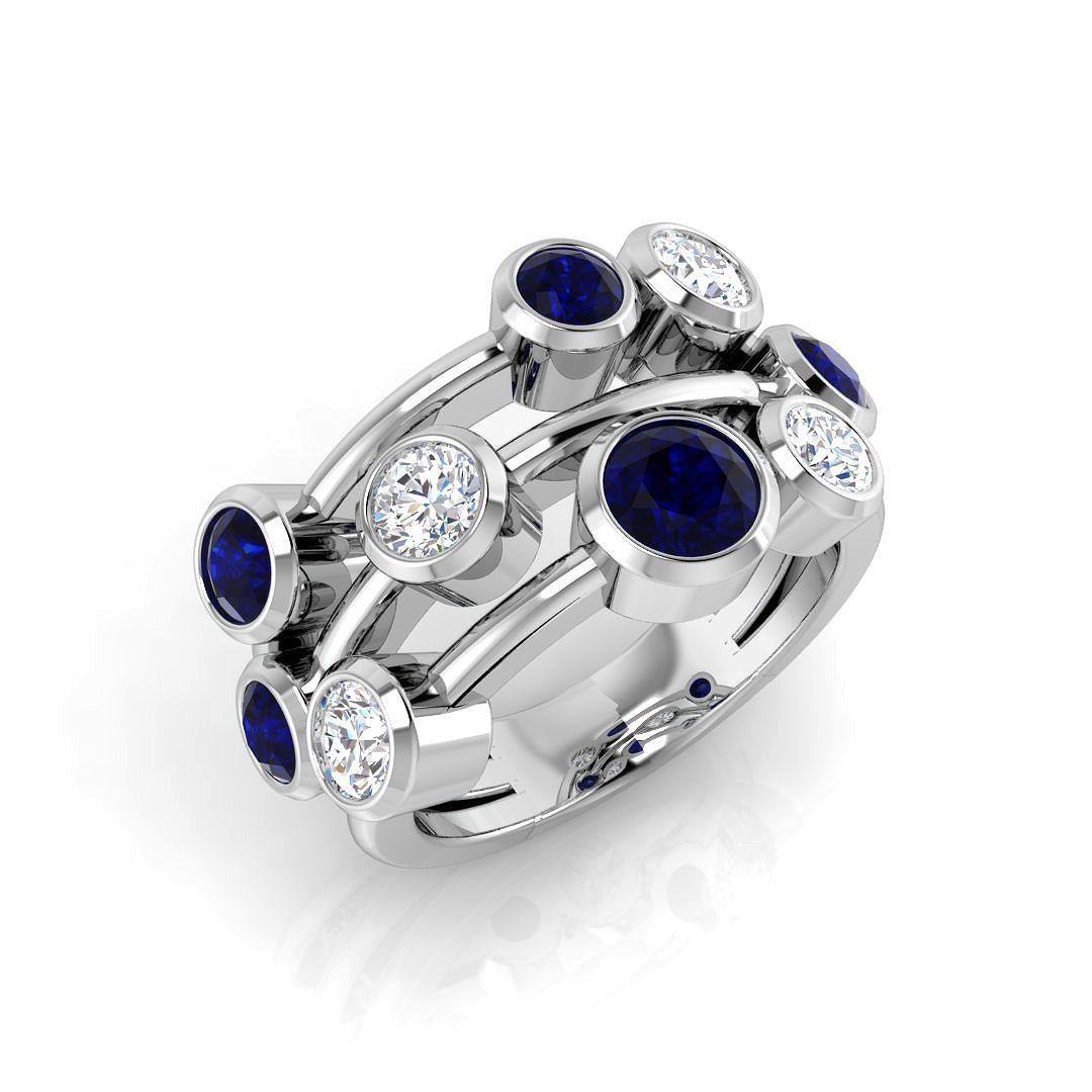 Bubble Diamond Ring 0.73ct–2.7ct – SR839~BS – 18k White Gold