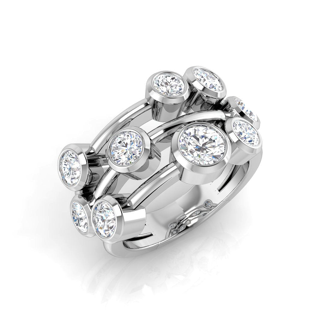 Bubble Diamond Ring 2.26ct – SR2163 – 18k White Gold