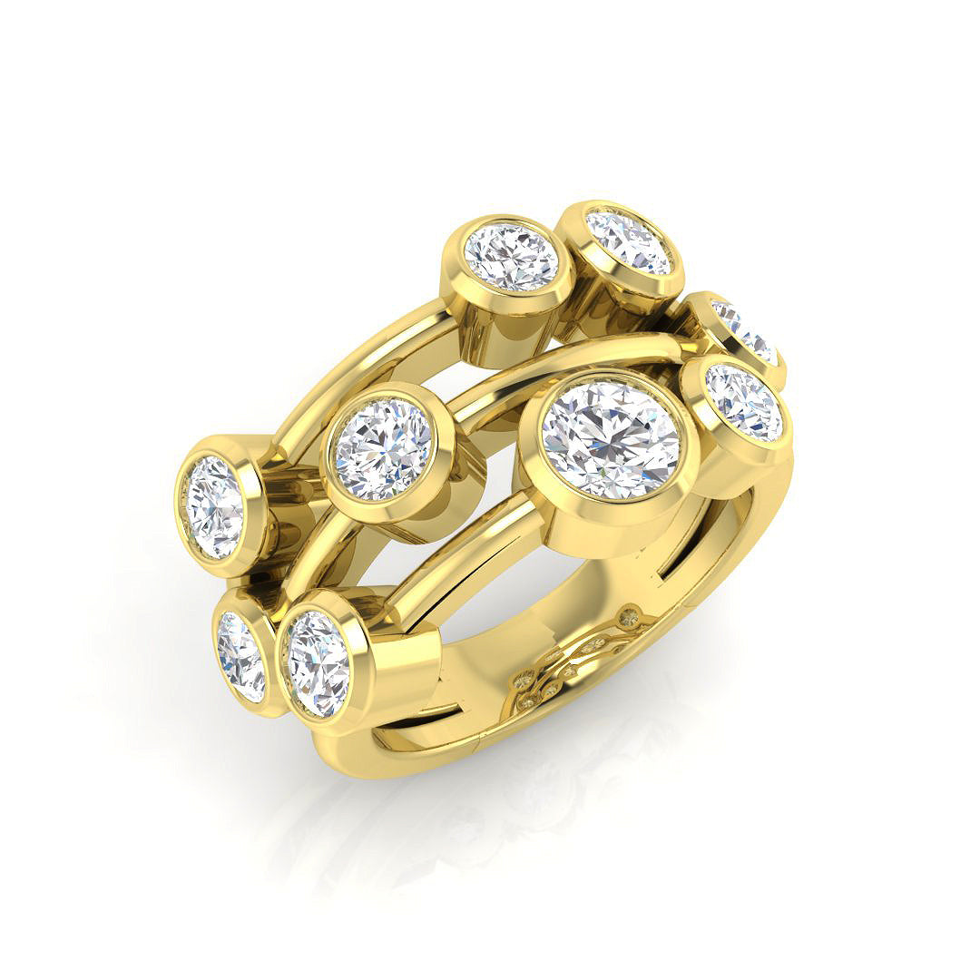 Bubble Diamond Ring 2.26ct – SR2163 – 18k Yellow Gold