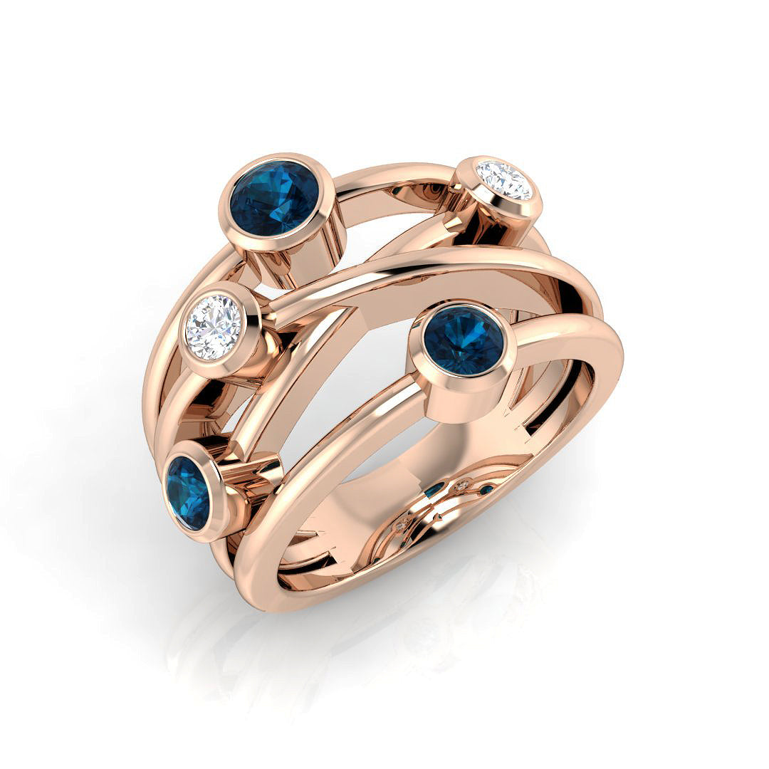 Bubble Diamond Ring 0.92ct – SR2170~LBT – 18k Rose Gold