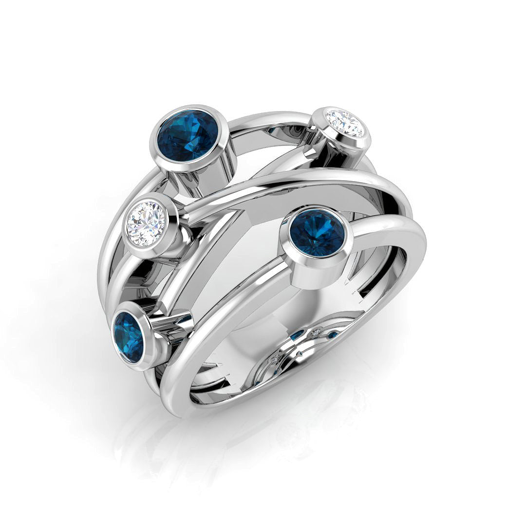 Bubble Diamond Ring 0.92ct – SR2170~LBT – 18k White Gold