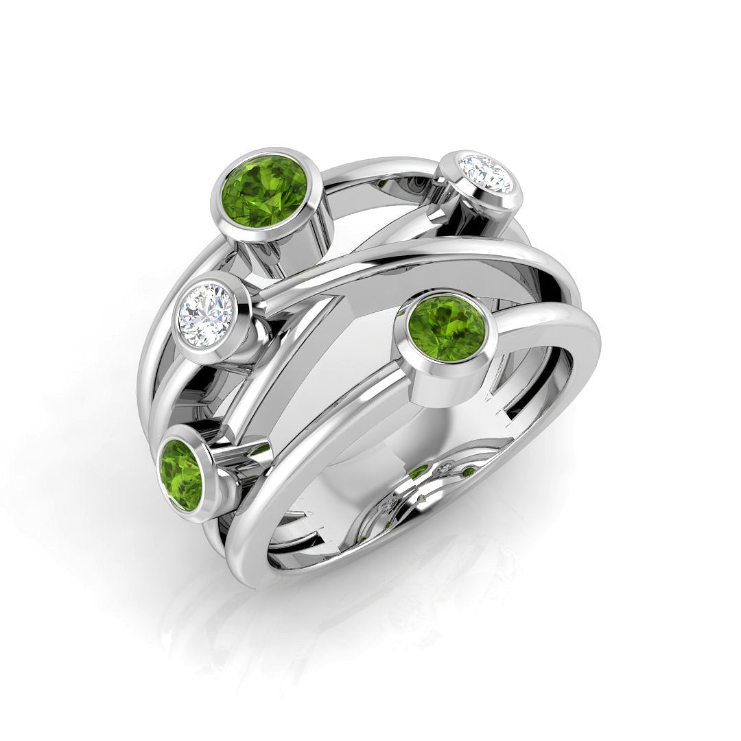 Bubble Diamond Ring 0.88ct – SR2170~PD – 18k White Gold