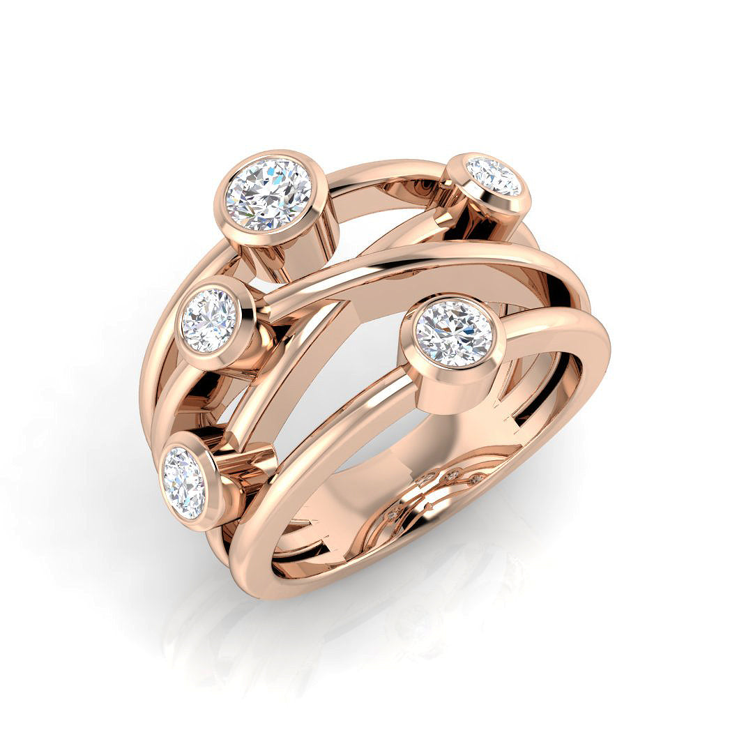 Bubble Diamond Ring 0.42ct–1.45ct – SR813 – 18k Rose Gold