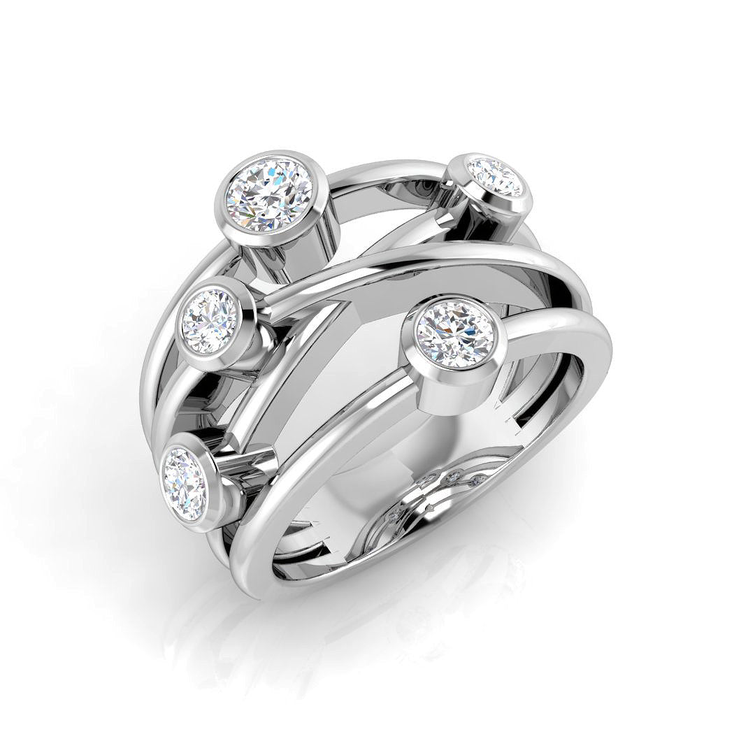 Bubble Diamond Ring 0.42ct–1.45ct – SR813 – 18k White Gold