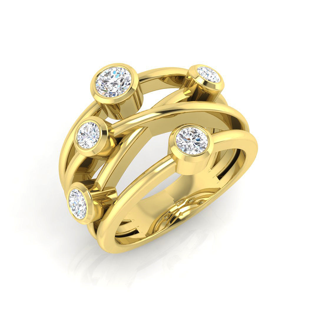 Bubble Diamond Ring 0.42ct–1.45ct – SR813 – 18k Yellow Gold