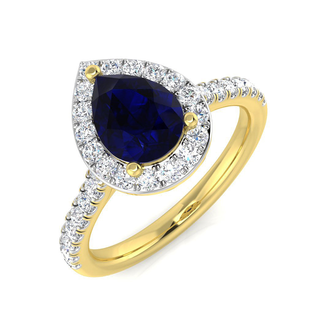 Blue Sapphire Diamond Ring 1.54ct–4.86ct – SR21~BS – 18k Yellow Gold