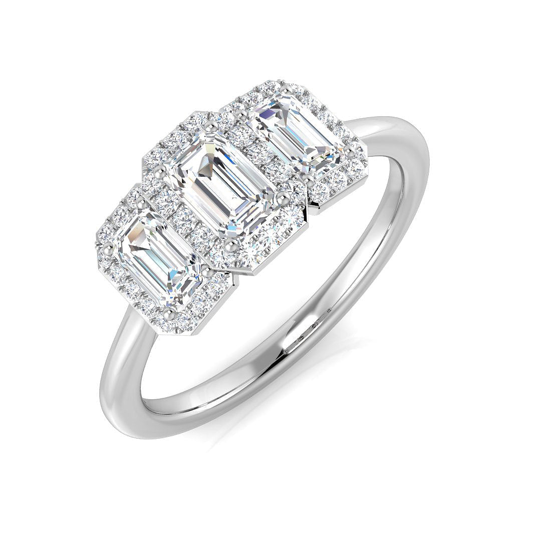 Three Stone Diamond Ring 0.8ct–1.99ct – SR2241 – 18k White Gold