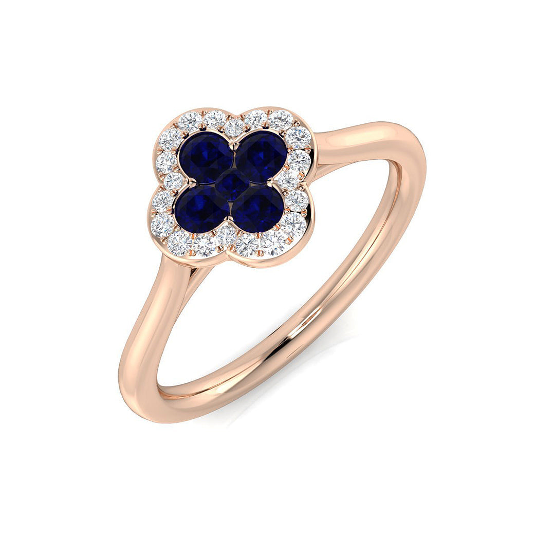 Clover Diamond Ring 0.34ct–1.45ct – SR2249~BS – 18k Rose Gold
