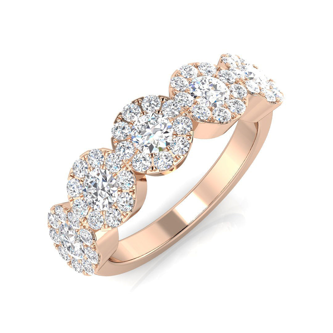 Five Stone Diamond Ring 0.97ct–1.9ct – SR2293 – 18k Rose Gold