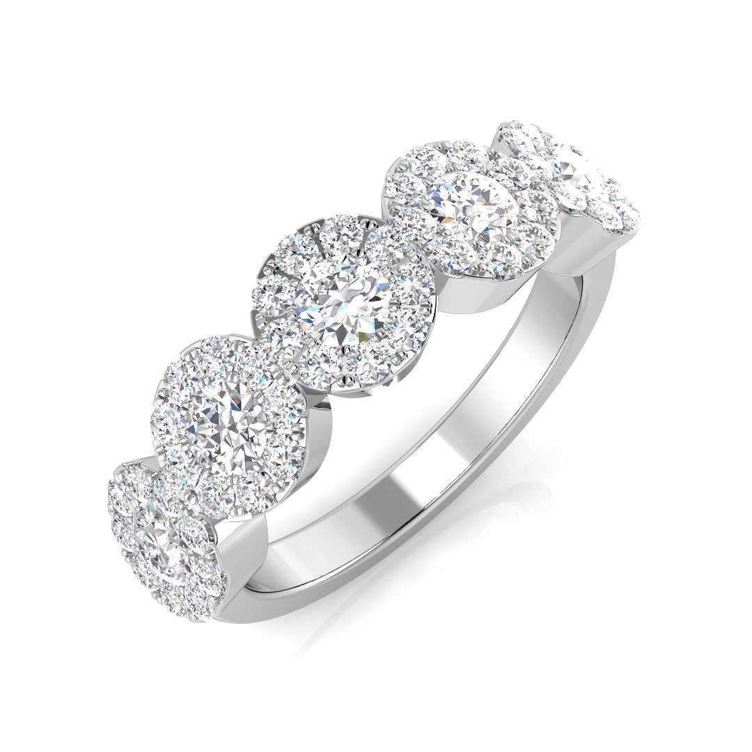 Five Stone Diamond Ring 0.97ct–1.9ct – SR2293 – 18k White Gold