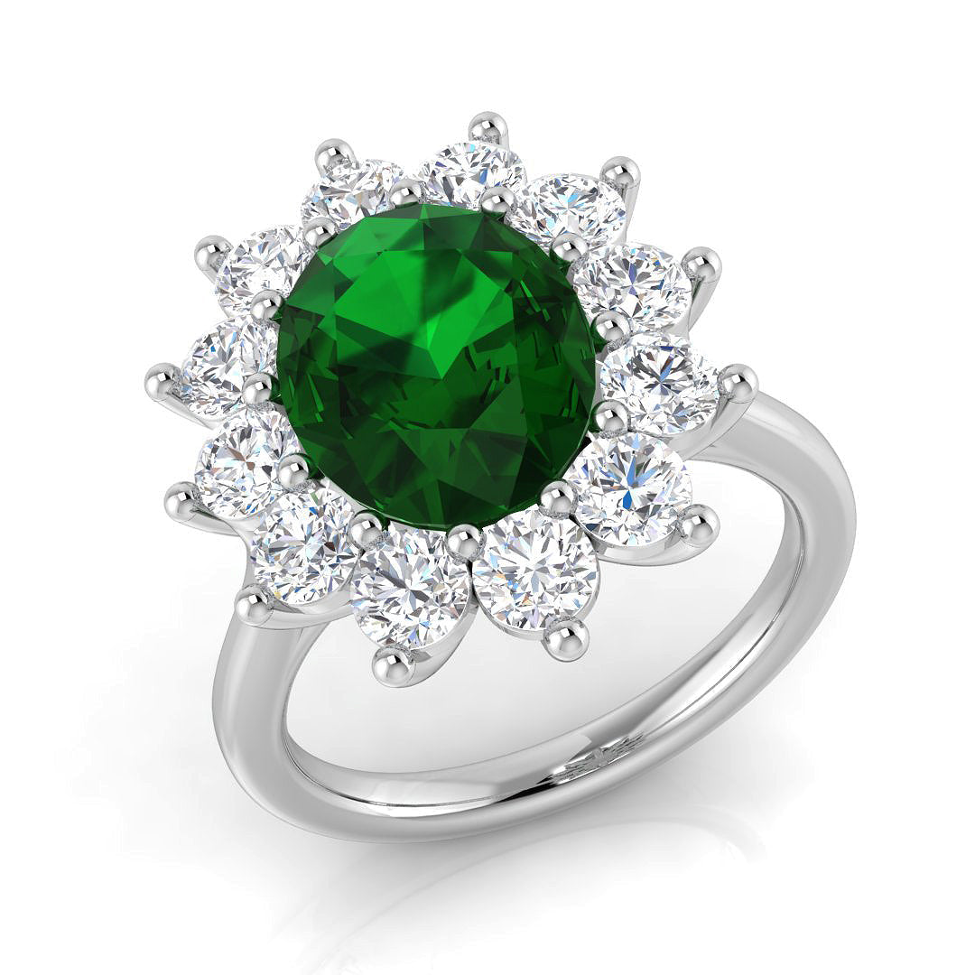 Cluster Diamond Ring 1.05ct–4.26ct – SL8276~EM – 18k White Gold