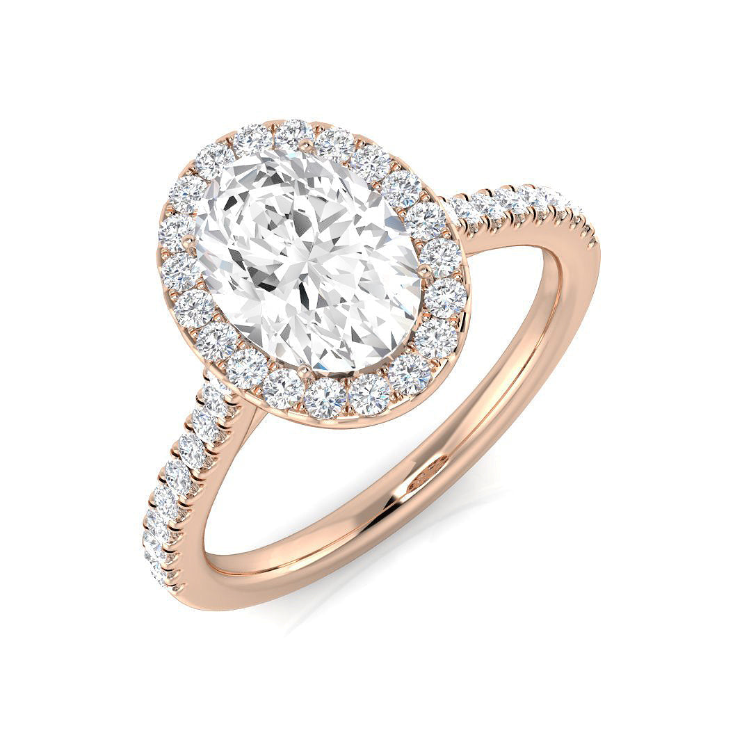 Halo Diamond Ring 0.27ct–0.38ct – DNR0804 – 18k Rose Gold
