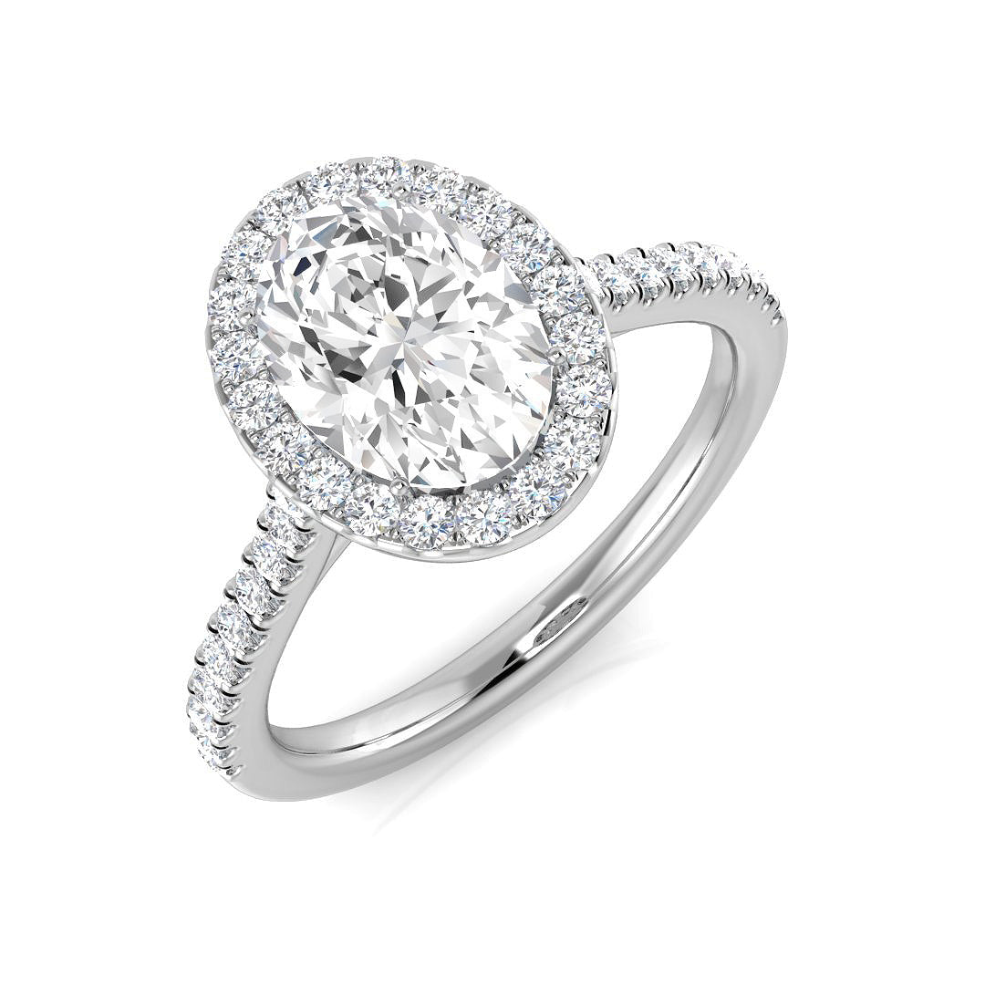 Halo Diamond Ring 0.27ct–0.38ct – DNR0804 – 18k White Gold