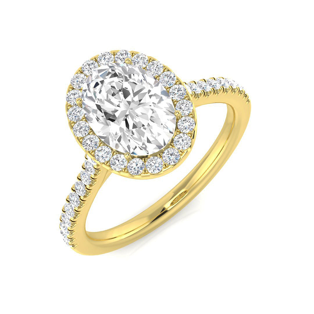 Halo Diamond Ring 0.27ct–0.38ct – DNR0804 – 18k Yellow Gold