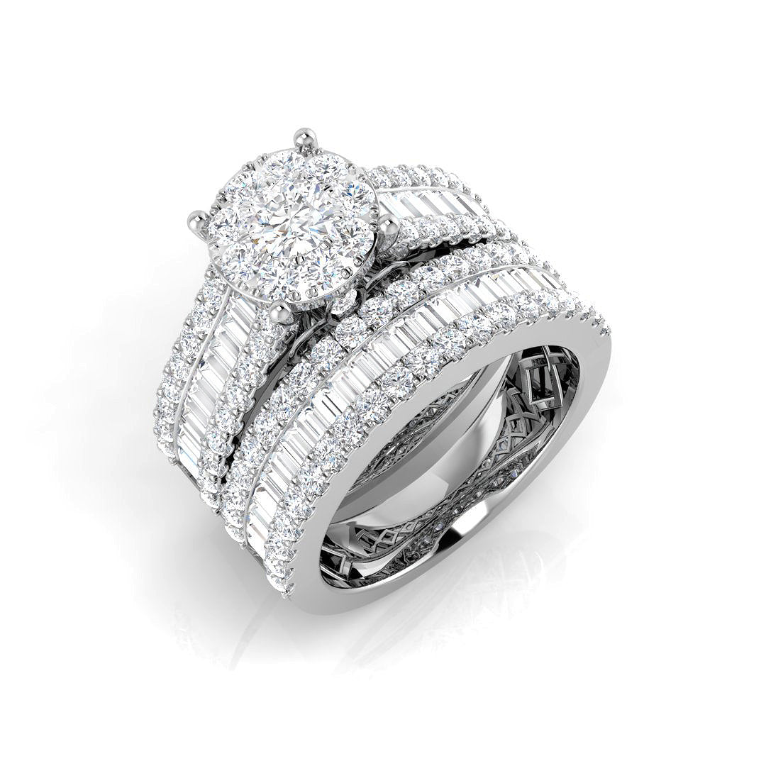 Baguette & Brilliant Diamond Ring 2.41ct–3.24ct – SR244A – 18k White Gold
