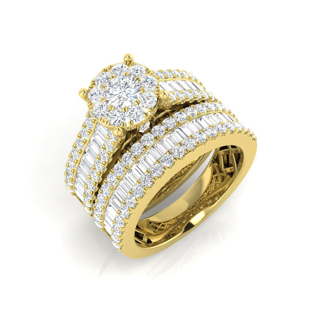 Baguette & Brilliant Diamond Ring 2.41ct–3.24ct – SR244A – 18k Yellow Gold