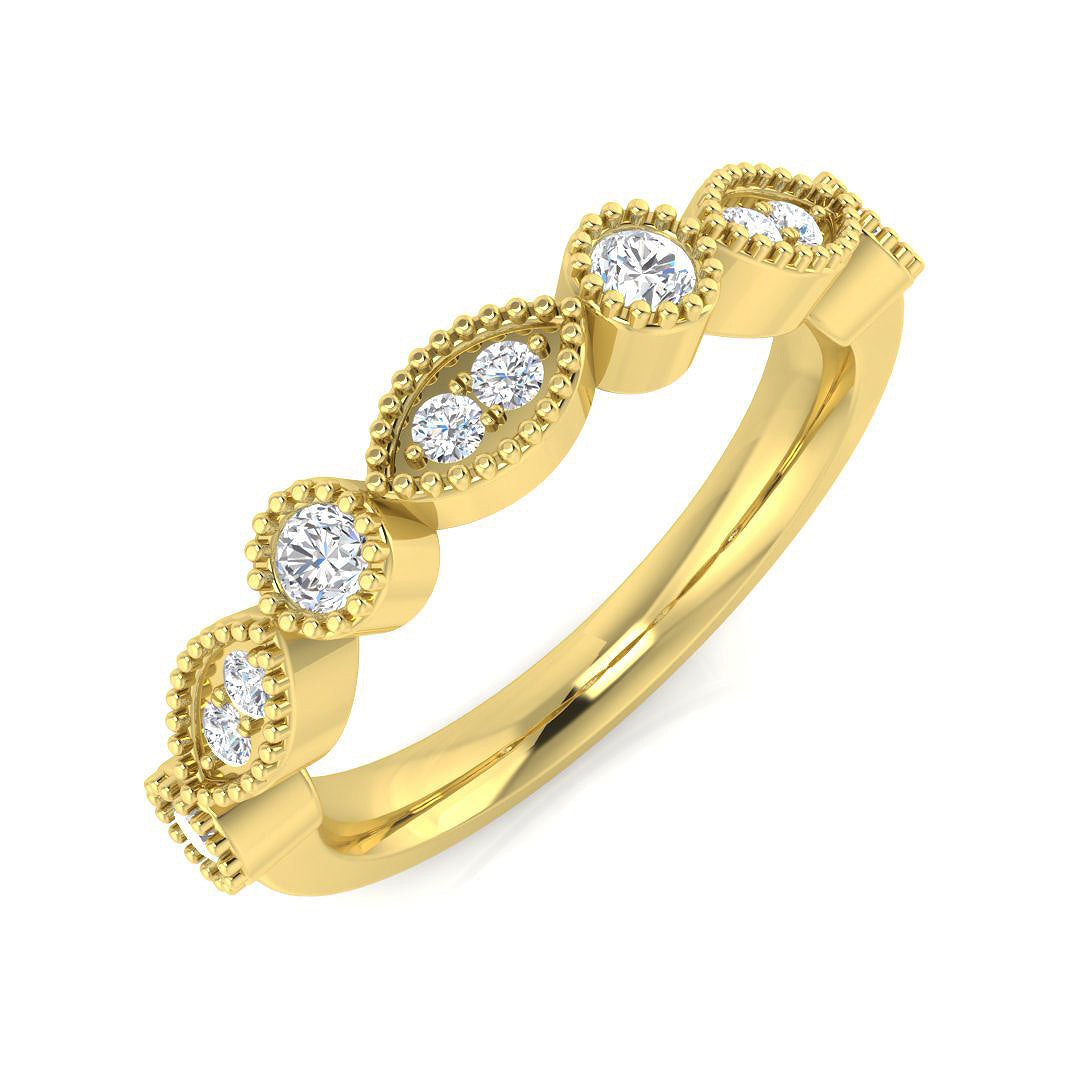 Half Eternity Diamond Ring 0.4ct – SR2793 – 18k Yellow Gold
