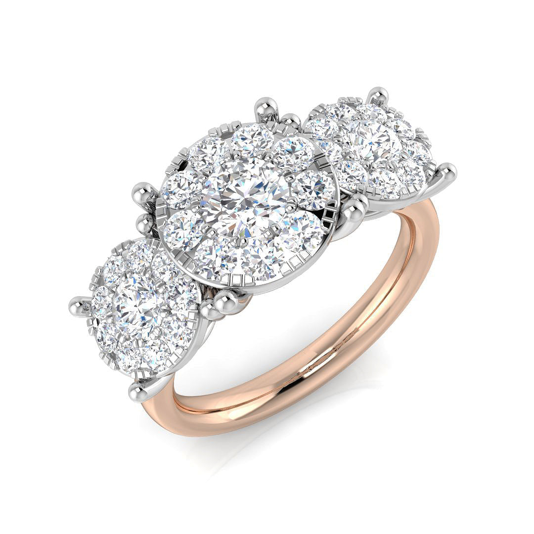 Three Stone Diamond Ring 0.5ct–1.55ct – SR805 – 18k Rose Gold