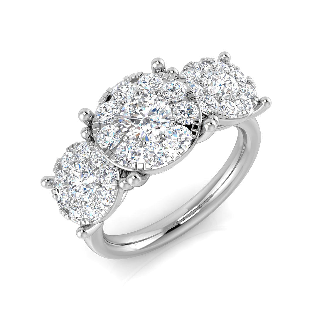 Three Stone Diamond Ring 0.5ct–1.55ct – SR805 – 18k White Gold