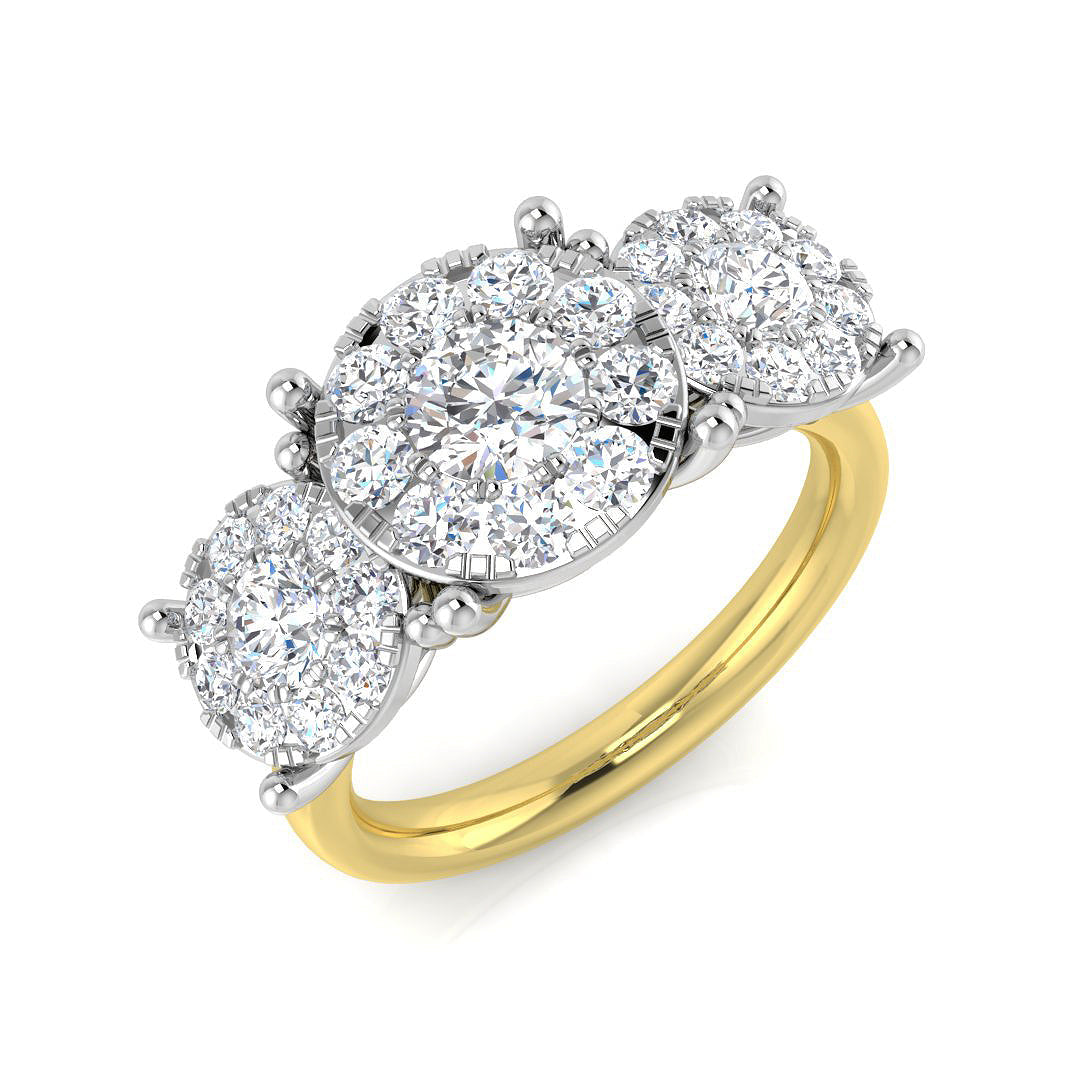 Three Stone Diamond Ring 0.5ct–1.55ct – SR805 – 18k Yellow Gold