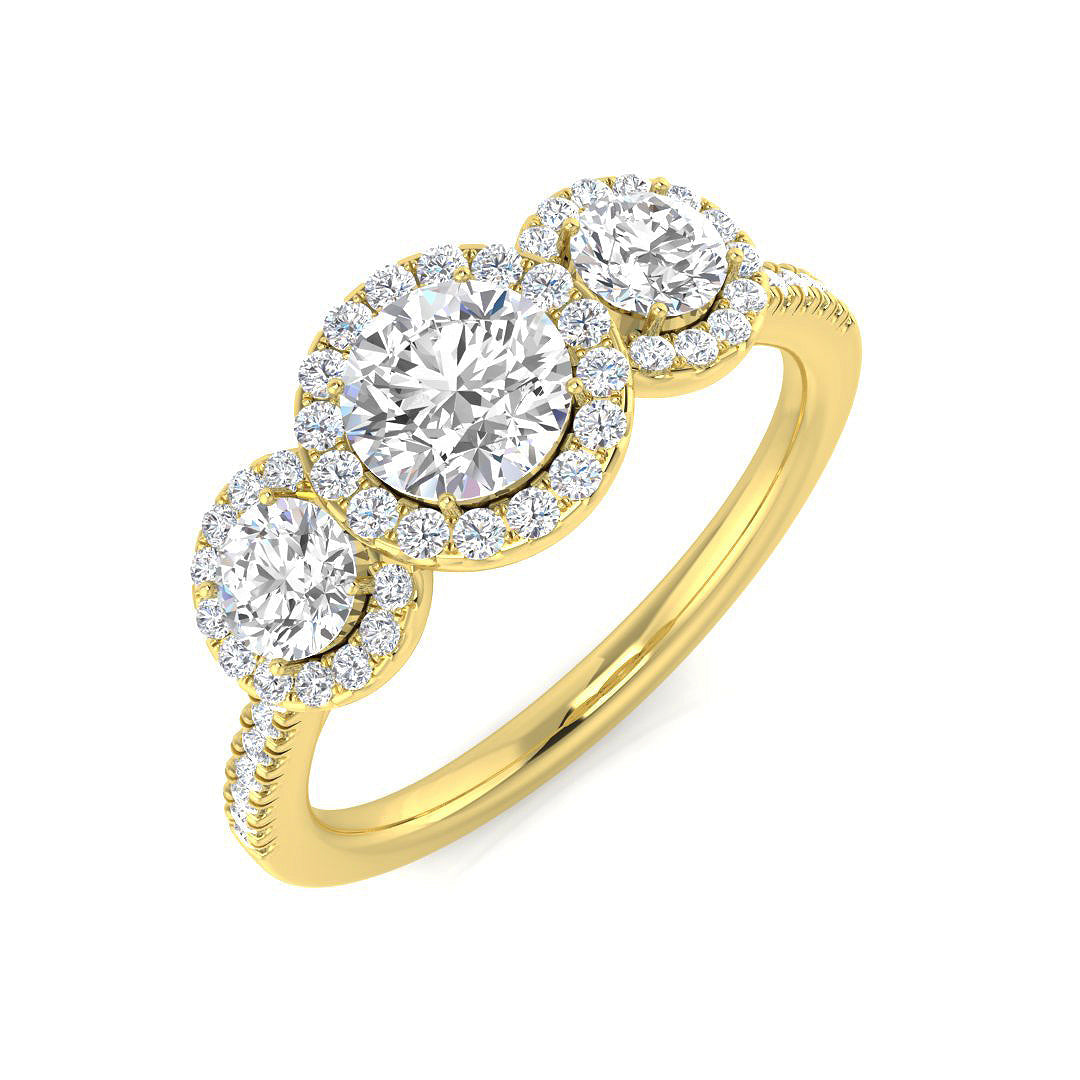 Three Stone Diamond Ring 0.73ct–1.78ct – SR794 – 18k Yellow Gold