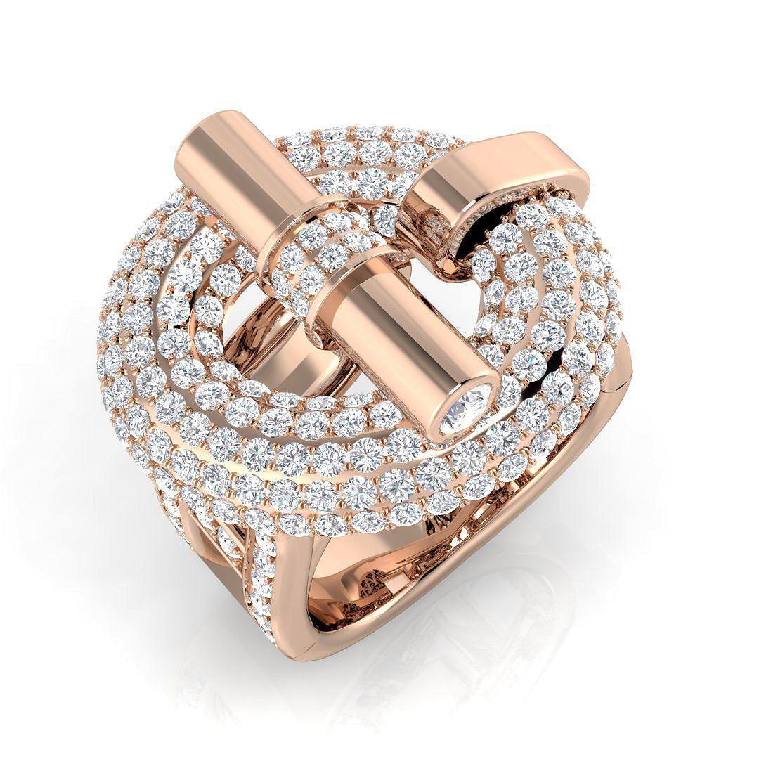 Pave Diamond Ring 2.32ct – SR2799 – 18k Rose Gold