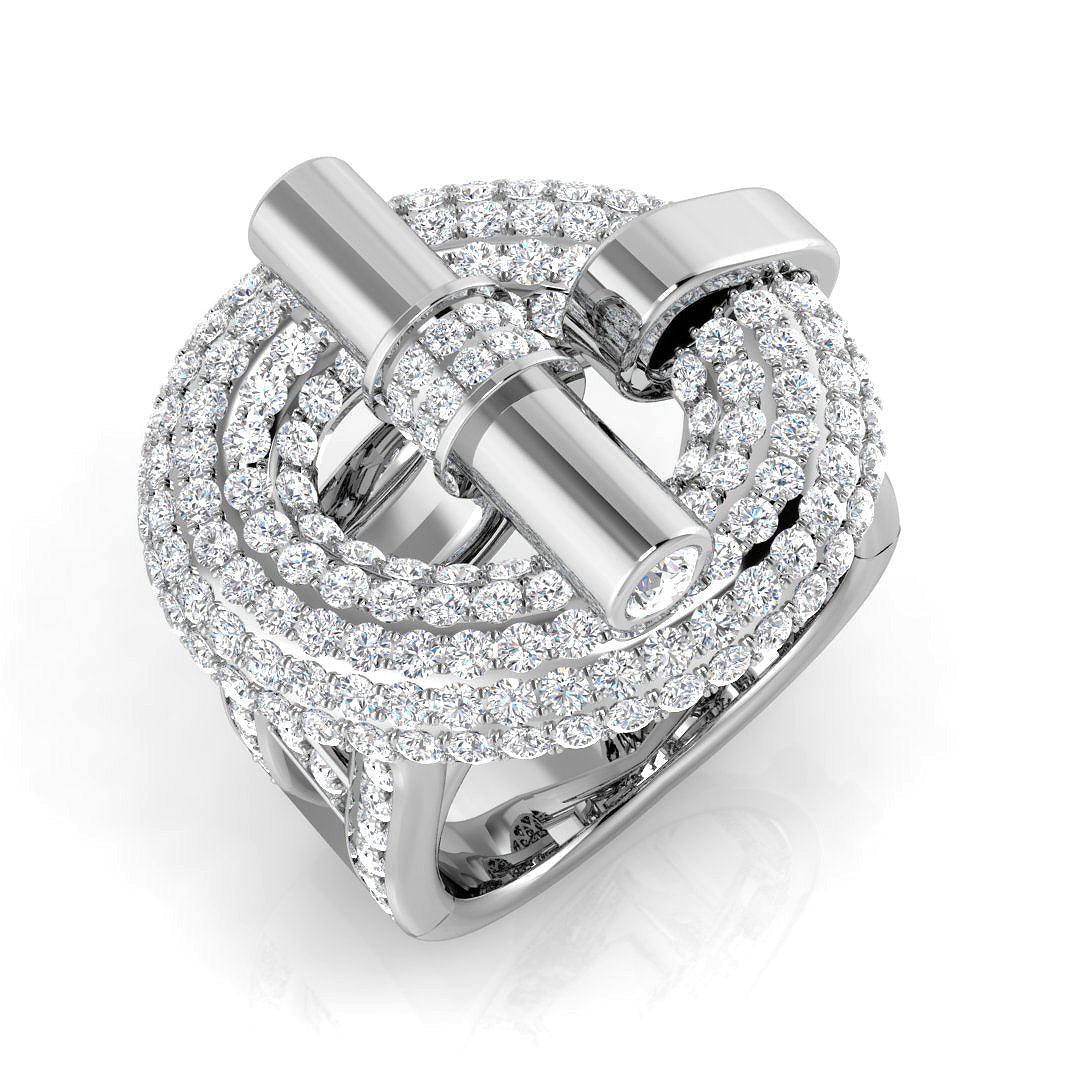 Pave Diamond Ring 2.32ct – SR2799 – 18k White Gold