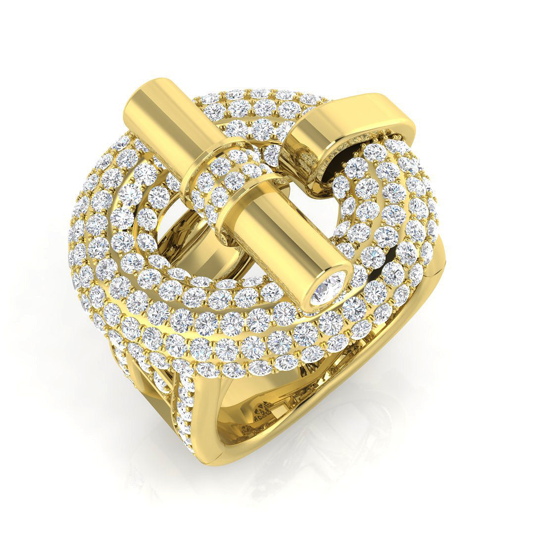 Pave Diamond Ring 2.32ct – SR2799 – 18k Yellow Gold