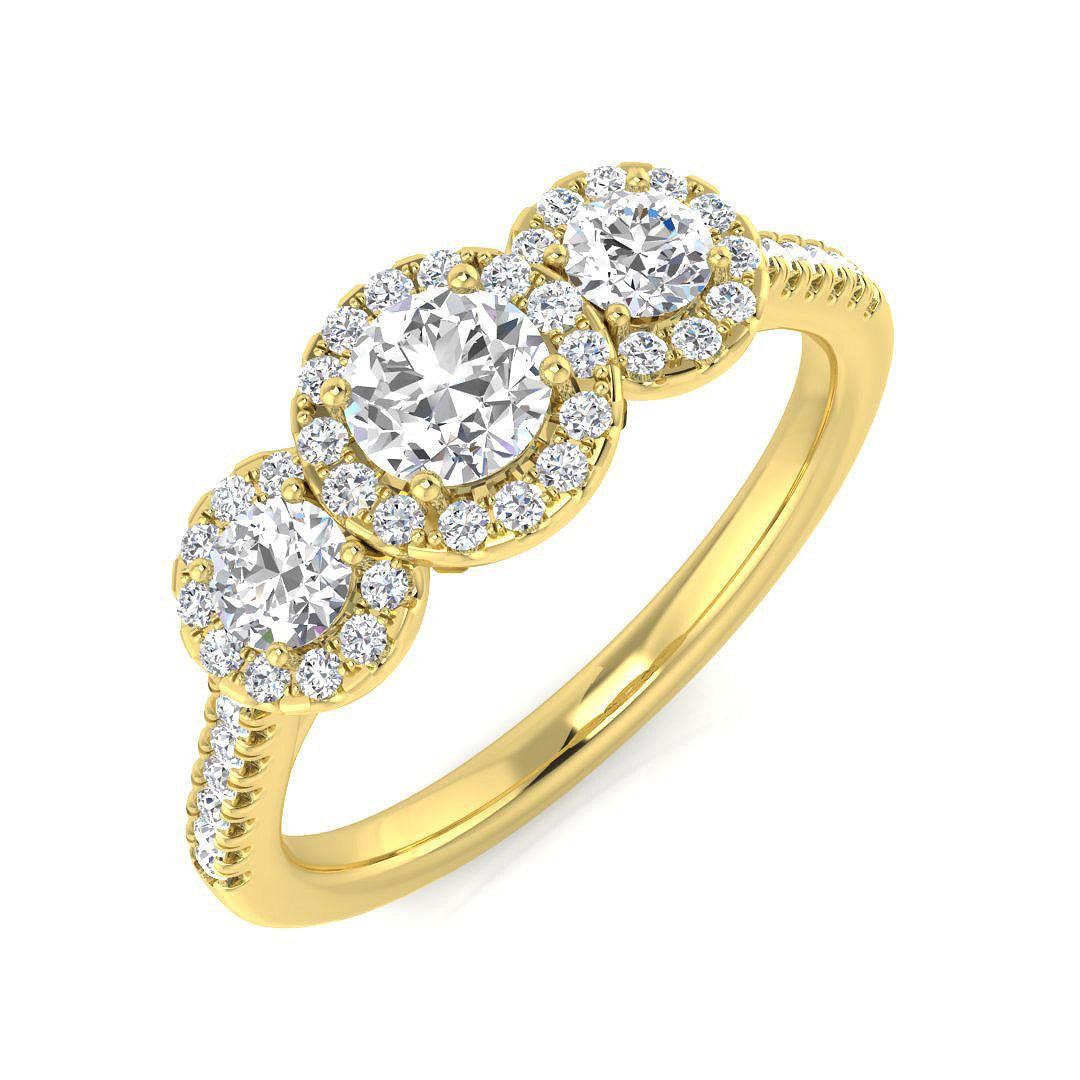 Three Stone Diamond Ring 0.73ct–1.78ct – SR794 – 18k Yellow Gold