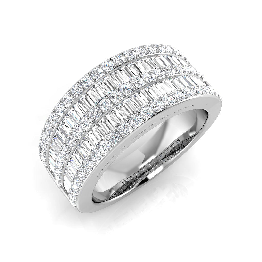 Baguette & Brilliant Diamond Ring 1.11ct–2.66ct – SL9242 – 18k White Gold
